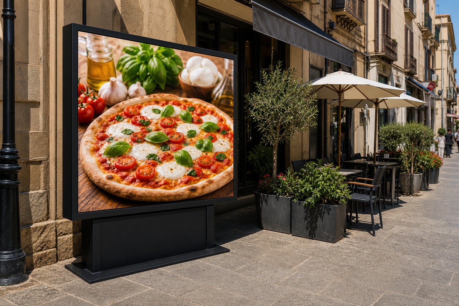 LED wall medio-piccolo per promozione food locale.